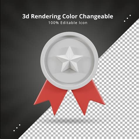 Premium PSD | Silver award ui icon 3d rendering reward icon