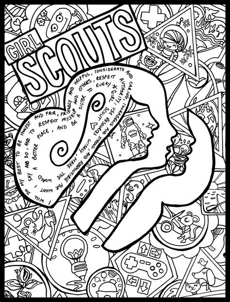 Girl Scouts Coloring Page - Etsy