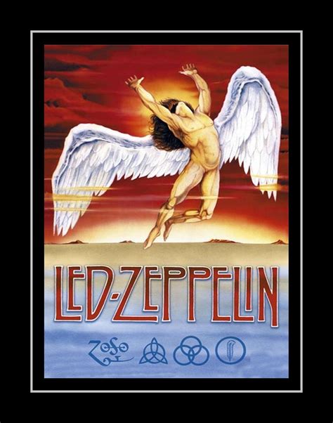 Vintage Led Zeppelin Illustration Poster, Mens Gift for Women, 1970s ...