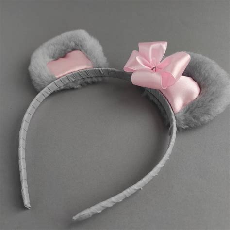 Gray Mouse Ears Headband for Girls - Etsy