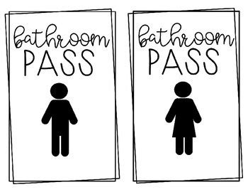 Bathroom Management System:Poster & Passes*includes gender neutral version