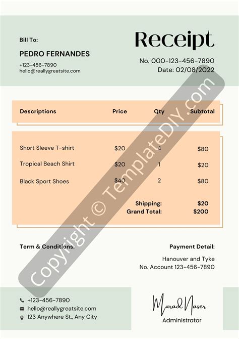 Store Receipt Template Blank Printable [Pdf, Excel & Word]