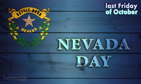 Nevada Day Greetings Card celebrated on October 28, 2022 ⋆ Holidays in the USA.