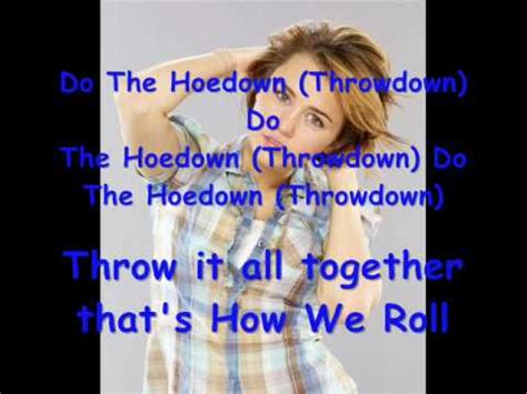 Hoedown Throwdown~Miley Cyrus~Lyrics - YouTube