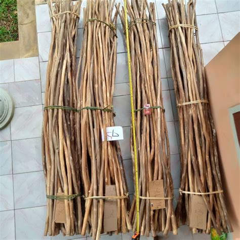 Jual partisi ranting kayu jati dekorasi 10 batang panjang 2 meter ...