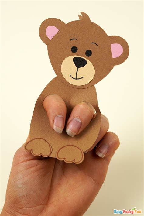 Bear Paper Finger Puppet - Easy Peasy and Fun