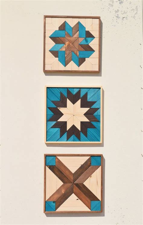 Wood Wall Art Turquoise Bundle Tryptic by RoamingRootsWoodwork | Wood ...