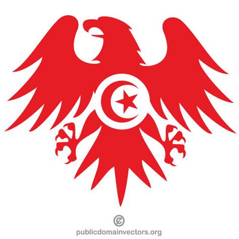 Tunesische Flagge Adler Wappen | Public Domain Vektoren