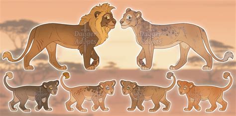 Lion Family Adoptables - SOLD by DaggerAdopts on DeviantArt