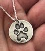 Large Dog Nose or paw Print Necklace in Silver | Maya Belle Jewelry