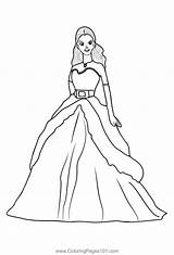 Barbie Dress Coloring Page sketch template