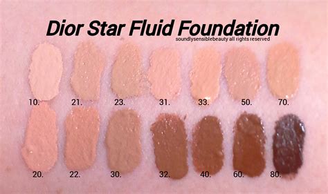 Dior Star Fluid Foundation SPF 30; Review & Swatches of Shades