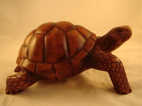 10" Bali Hand Carved Wooden Tortoise Turtle Sculpture | Turtle ...