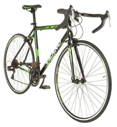 Vilano R2 Commuter 21 Speed 700C Aluminum Road Bicycle in Black and Green accents, 54 cm, Medium ...