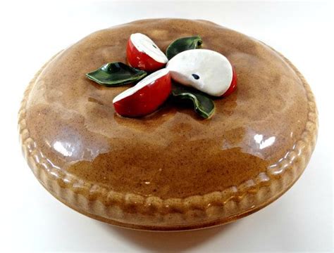 Vintage Covered Apple Pie Plate Dish with Lid, Kitchenware, Handmade ...