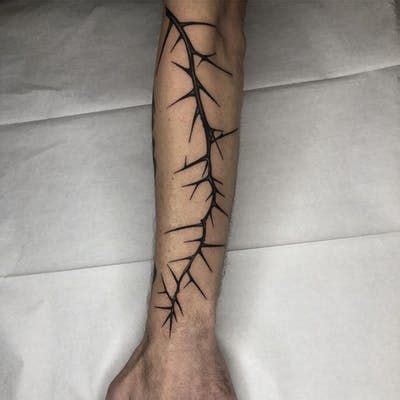 Tattoo by Tine DeFiore #TineDeFiore #thorntattoos #thorntattoo #thorns #thorn #nature #plant # ...