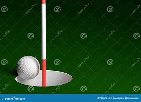 Golf Ball Hole in One, 3D Rendering Stock Illustration - Illustration of green, background: 75787748