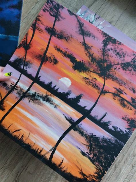 Fall Sunset Acrylic Painting - Etsy