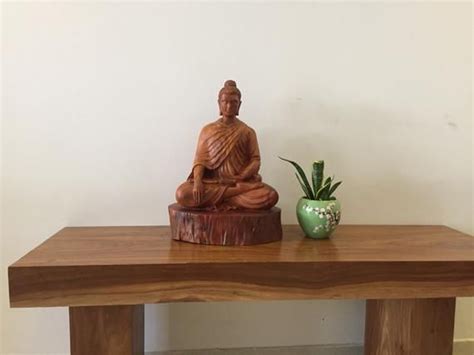 The Wooden Sitting Buddha statue | Etsy | Sitting buddha, Buddha decor, Wood buddha