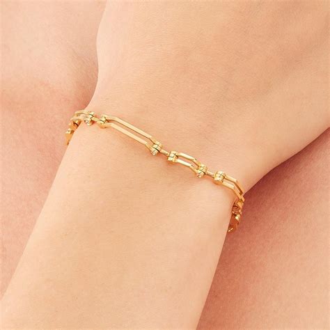 Nathalie Jean Contemporary 0.324 Carat Diamond Gold Articulated Link Bracelet For Sale at 1stDibs