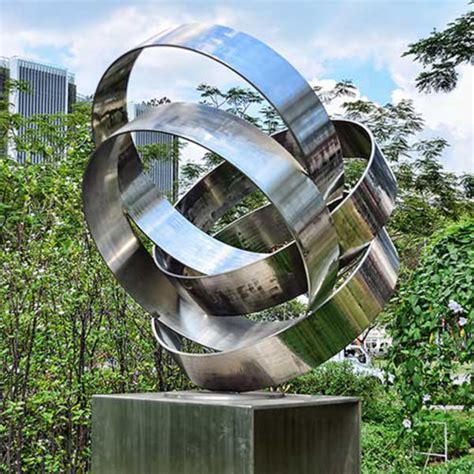 Abstract Modern Garden Polished Stainless Steel Sculpture