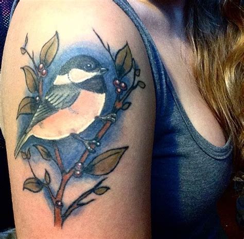 Black-capped chickadee by Kendra at Red Lotus... | Chickadee tattoo ...