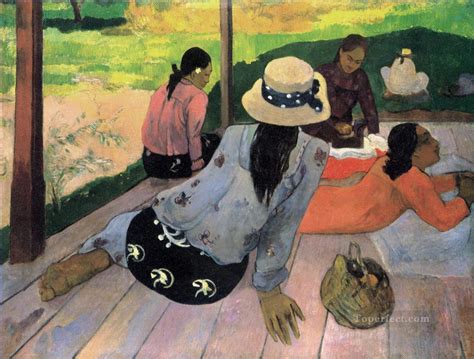 Siesta Post Impressionism Primitivism Paul Gauguin Painting in Oil for Sale