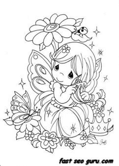 Precious Moments girl with flowers coloring pages - Printable Coloring Pages For Kids