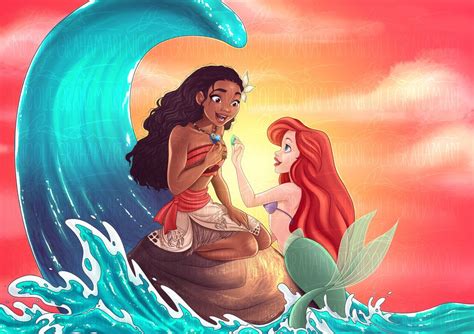 Moana and Ariel by jostnic.deviantart.com on @DeviantArt Disney Marvel, Disney Pixar, Walt ...