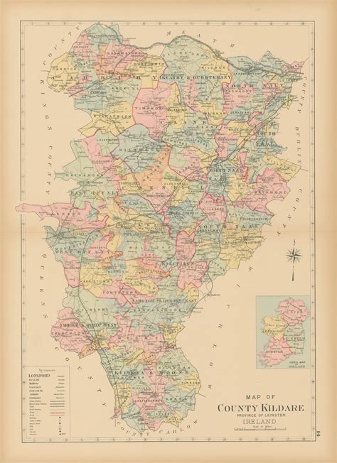 1901 Map of County Kildare Reproduction - New England Map Company