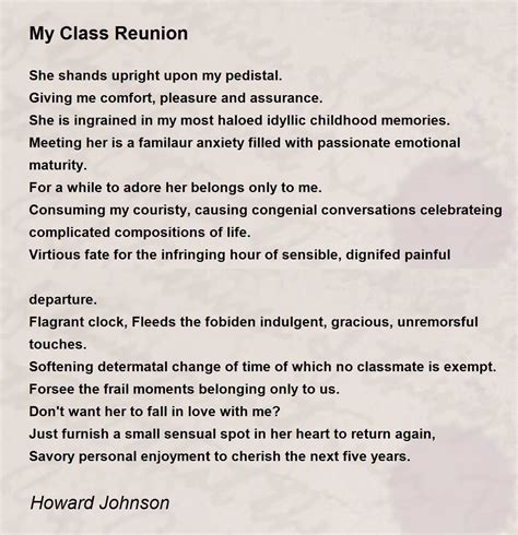 My Class Reunion - My Class Reunion Poem by Howard Johnson