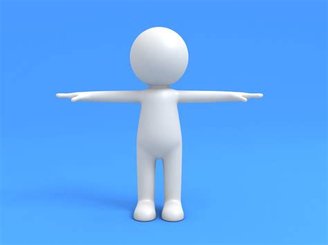 Rigged Stick Man 3D Model in Cartoon 3DExport
