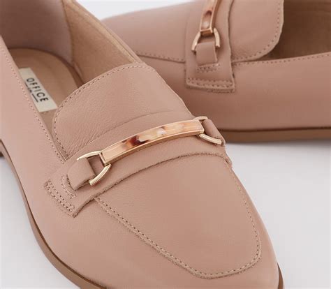 Office Few Feature Trim Loafers Nude Leather - Women’s Loafers