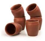 Buy Maya Sales Orange Ceramic Kullad Tea Cups Coffee Mugs Set 6 Pcs Online at Best Prices in ...