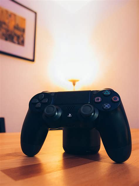 HD wallpaper: Blue Sony Ps4 Controller on Black Surface, action ...