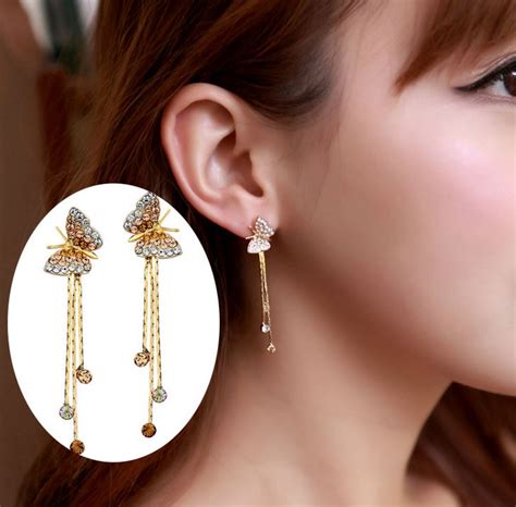 14K Gold Plated Butterfly Fine Earrings Teen Girls Butterfly Earrings ...