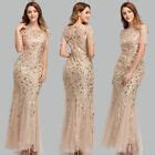 Evening Dress V-Neck Mermaid Sequined Formal Dresses Women Elegant Party Gowns L | eBay