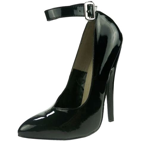 SummitFashions - Women's 6 Inch Heels Black Evening Bedroom Shoes Fetish Pumps Ankle Strap ...