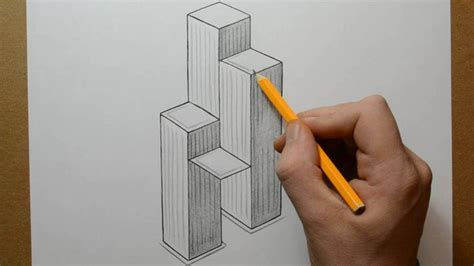 How to Draw Skyscrapers Optical Illusion - YouTube