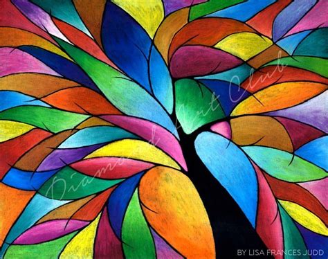 Rainbow Tree | Painting, Abstract, Tree art