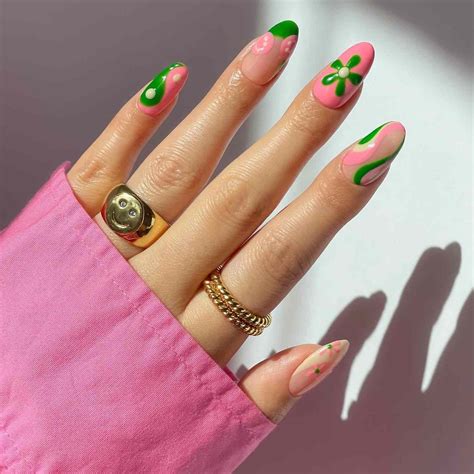 20 Pink and Green Nail Ideas with Juicy, Watermelon Sugar Vibes