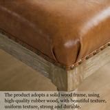 HUIMO Large Square Ottoman Coffee Table for Living Room, Upholstered Tufted Faux Leather ...