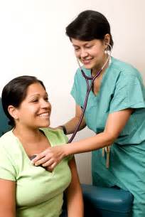 Free picture: female, clinician, dressed, scrubs, stethoscope
