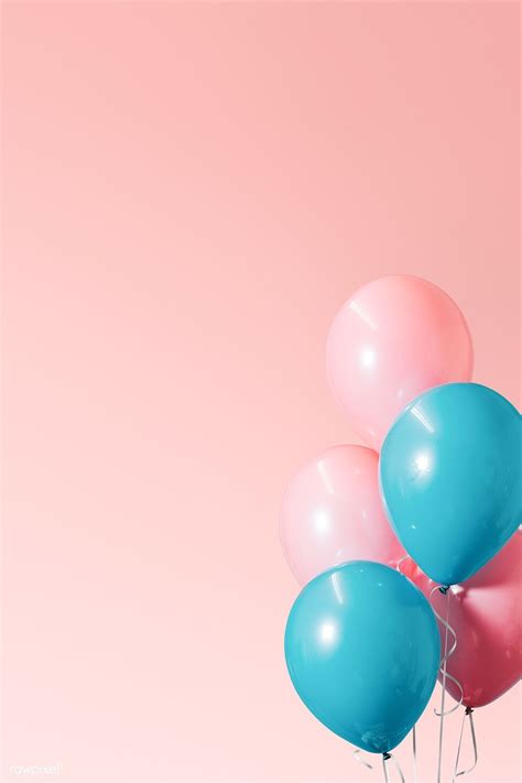 Pink and blue balloons poster design | premium image by rawpixel.com / HwangMangjoo #psd #photo ...