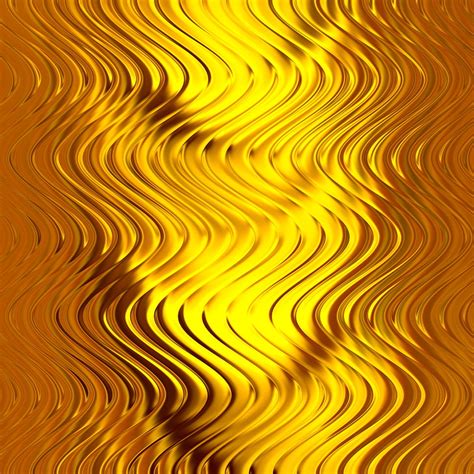 HD wallpaper: yellow wave illustration, metal, gold, texture, plate ...