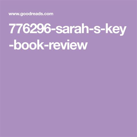 776296-sarah-s-key-book-review | Book review, Books, Sarah