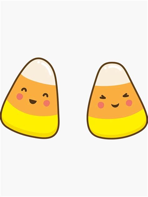 Cute, kawaii style candy corn Sticker by MheaDesign | Candy corn, Corn ...