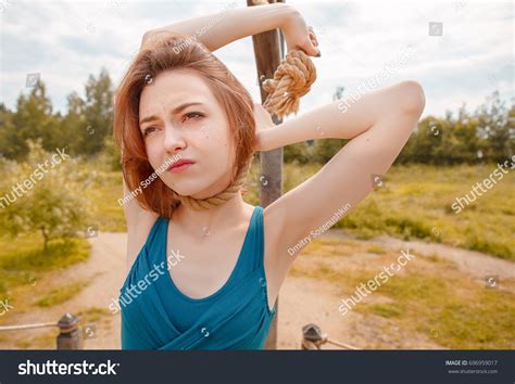 Young Beautiful Women Posing On Gallows Stock Photo 696959017 | Shutterstock