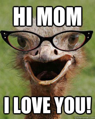 HI MOM I LOVE YOU! - Judgmental Bookseller Ostrich - quickmeme