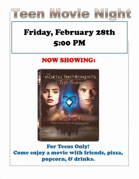 Franklin Matters: Library: Teen Movie Night - Feb 28